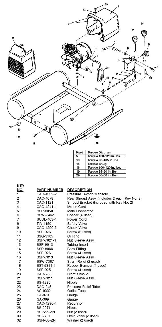 DEVILBISS OIL FREE AIR COMPRESSOR MODEL 150E4TTD-1 BREAKDOWN, PARTS LIST, REPAIR KITS, REPLACEMENT PARTS