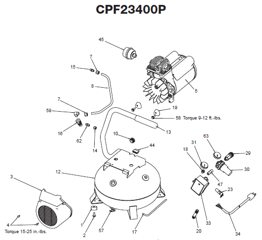 Devilbiss CPF23400P Compressor Breakdown & Parts