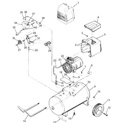 Devilbiss F320-1 Air Compressor Breakdown, Parts & Kits