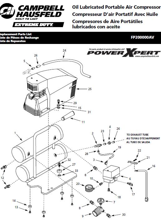 CAMPBELL HAUSFIELD FP200000 Air Compressor Parts