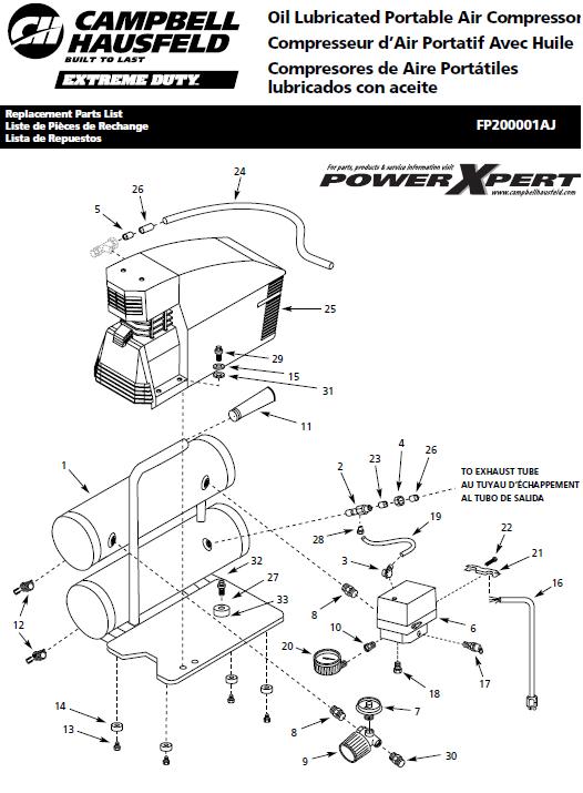 CAMPBELL HAUSFIELD FP200001 Air Compressor Parts