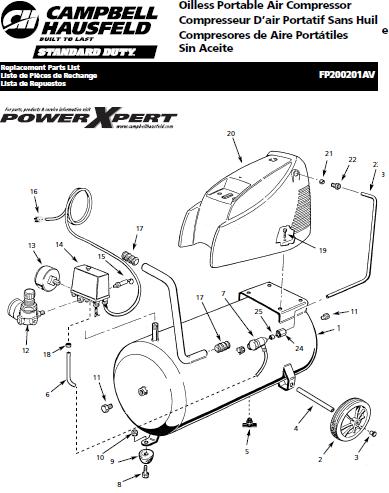 CAMPBELL HAUSFIELD FP200201 Air Compressor Parts