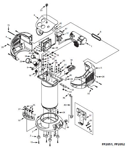 CAMPBELL HAUSFIELD FP2051 Air Compressor Parts,Breakdown, &, Manual