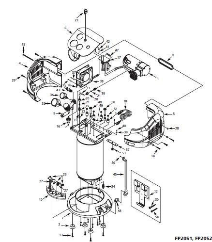 CAMPBELL HAUSFIELD  FP2052  Air Compressor Parts, & Breakdown