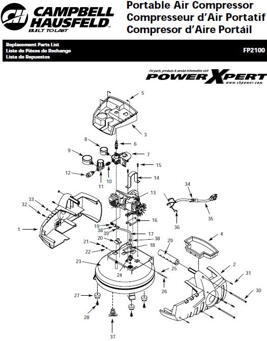 CAMPBELL HAUSFIELD FP2100 Air Compressor Parts