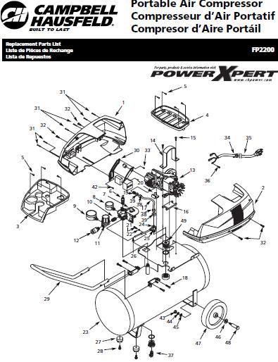 CAMPBELL HAUSFIELD FP2200 Air Compressor Parts