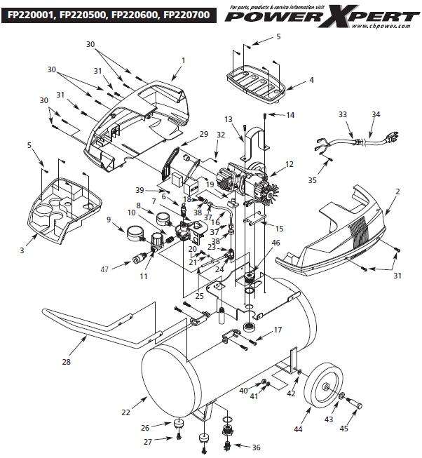 CAMPBELL HAUSFIELD FP220600 Air Compressor Parts